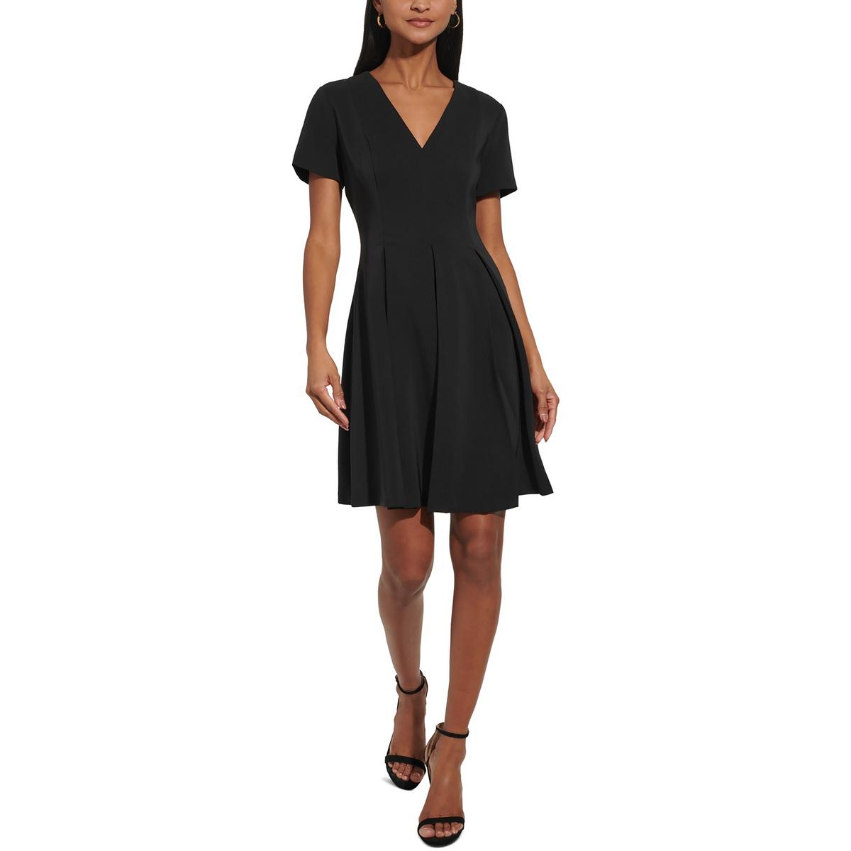

Платье Petites Women's Pleated Crepe Fit & Flare Tommy Hilfiger, черный