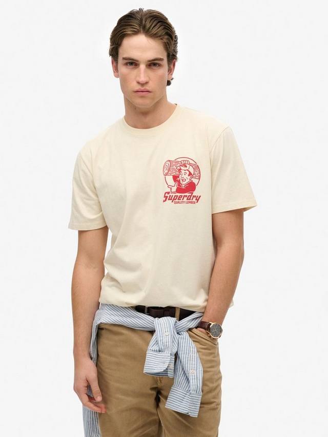 

Свободная футболка для торговли инструментами Superdry, цвет Riff White