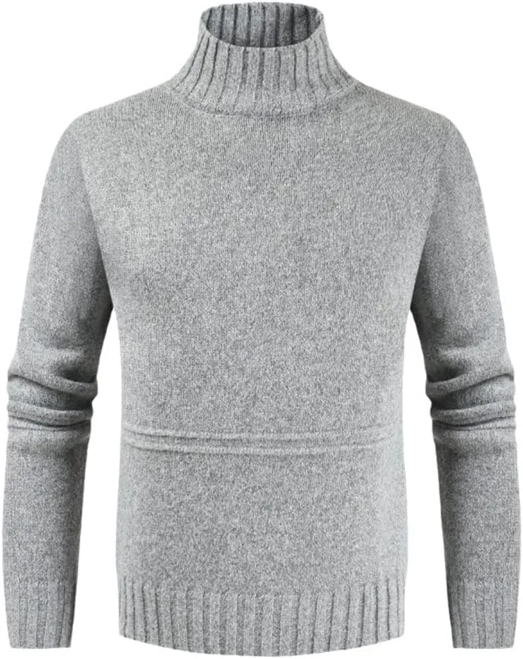 

Зимний свитер-водолазка Hamthuit для мужчин, вязаный, slim fit