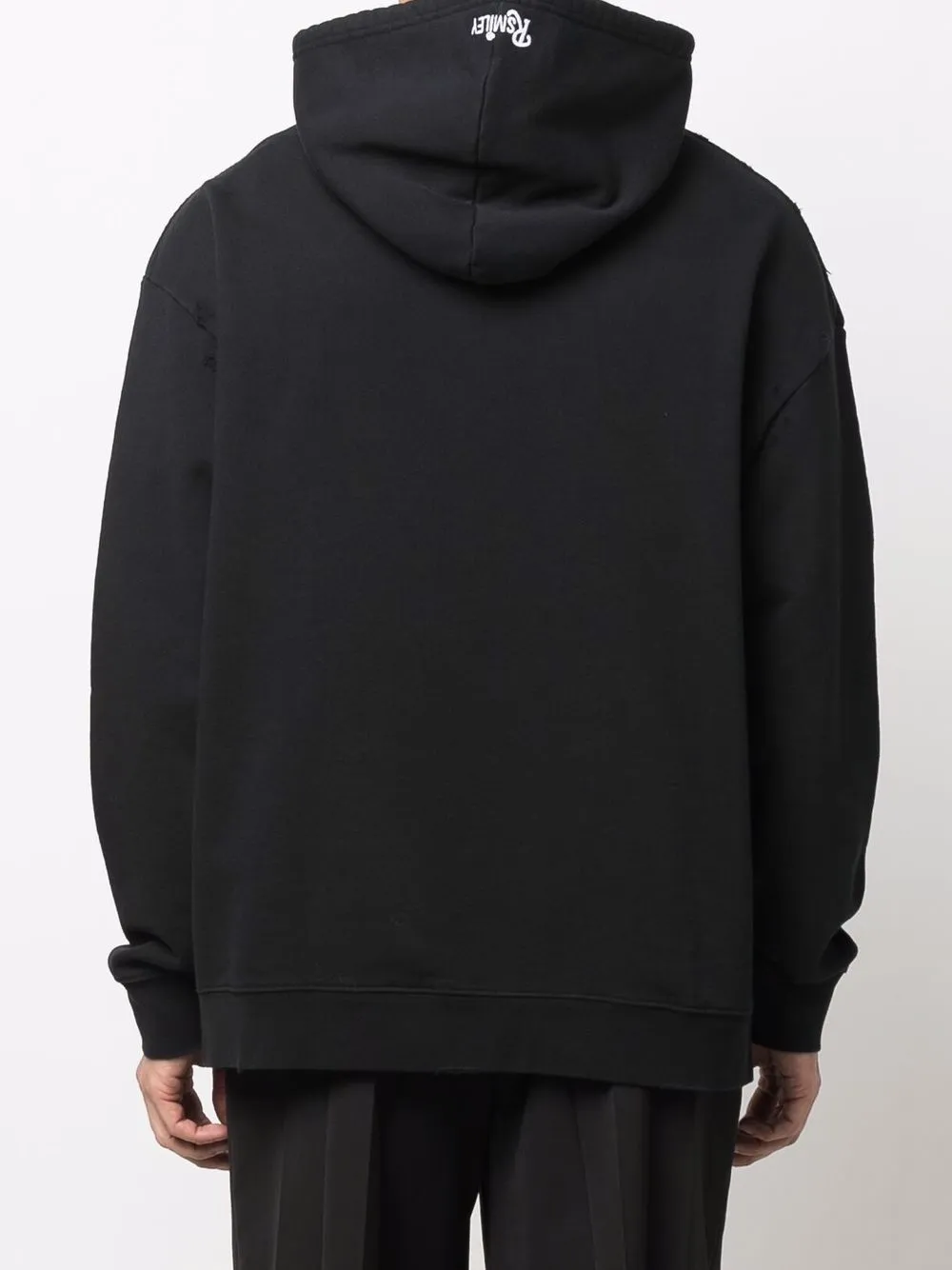 Худи с эффектом потертости из коллаборации со Smiley Raf Simons, черный — фото 4