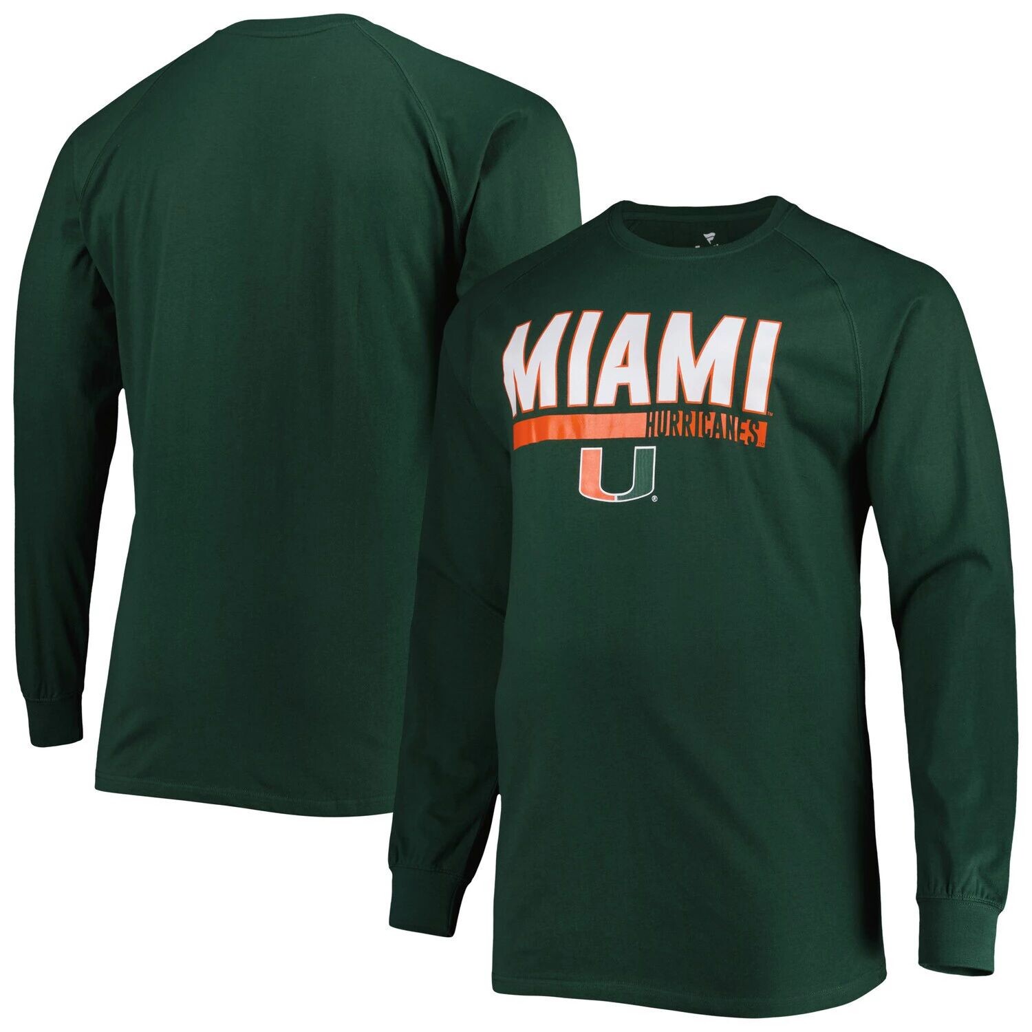 

Мужская зеленая футболка Miami Hurricanes Big & Tall Two-Hit реглан с длинными рукавами, Зеленый, Мужская зеленая футболка Miami Hurricanes Big & Tall Two-Hit реглан с длинными рукавами