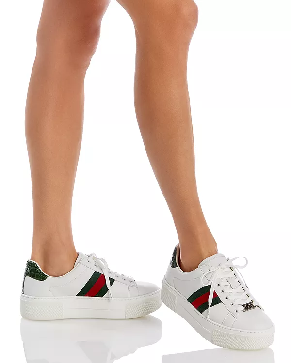 Женские ультралегкие низкие кроссовки Plume Gucci, белый — фото 2
