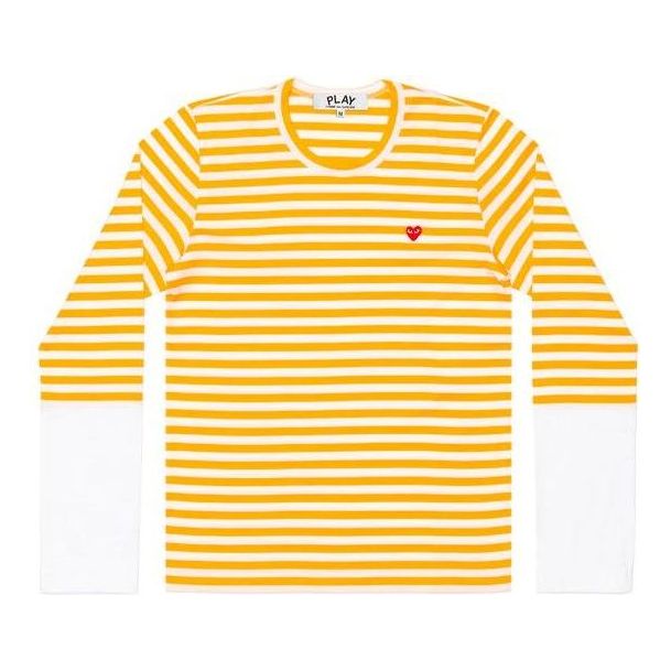 

Футболка COMME des GARCONS PLAY L/S Bi-Colour Stripe White Sleeve T-Shirt 'Yellow White' AZ-T320-051-2, желтый
