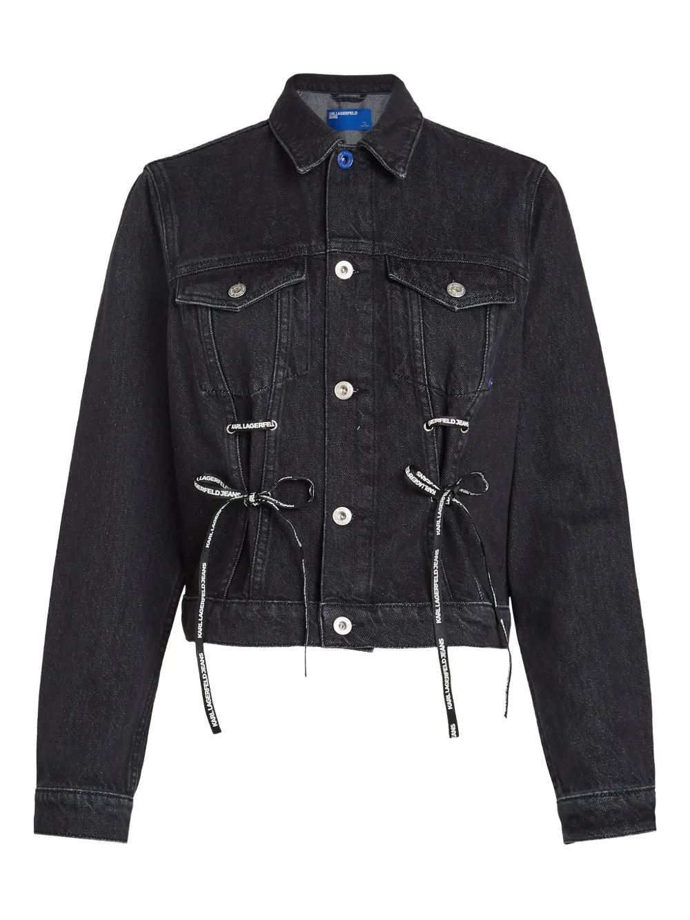 

Джинсовая куртка с кружевными завязками Karl Lagerfeld Jeans, черный