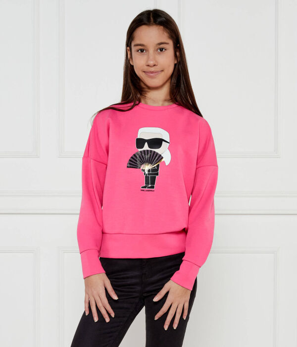 

Толстовка детская Karl Lagerfeld Kids с фирменным принтом, розовый