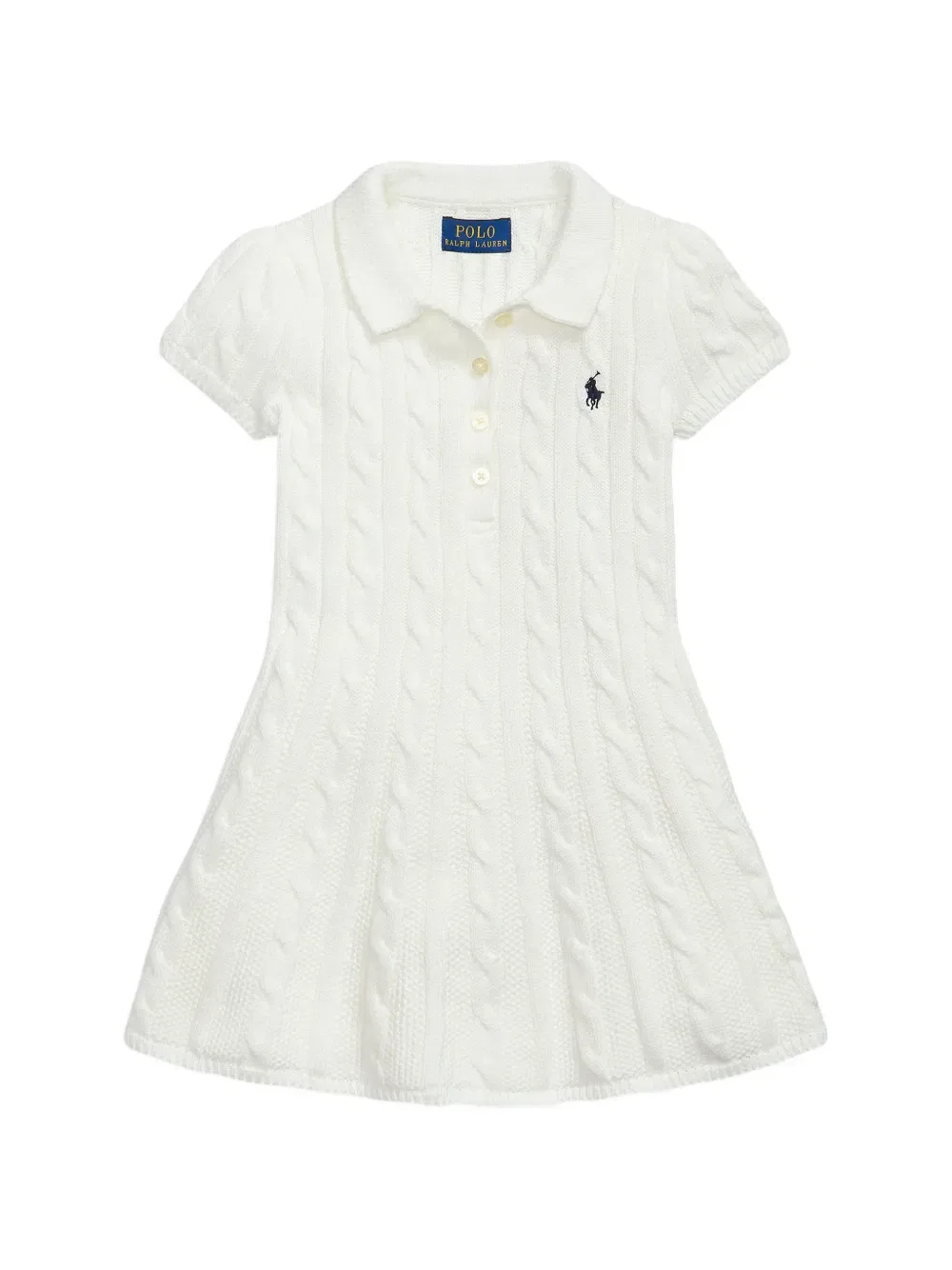 Платье-Поло крупной вязки Polo Ralph Lauren Kids, белый