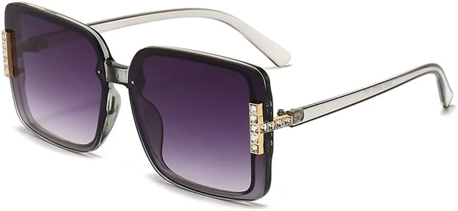 

Солнцезащитные очки в стиле ретро 2026 с крупной оправой для женщин, градиентные солнцезащитные очки с прозрачными линзами, размер 6, один размер MTZJH, One Color