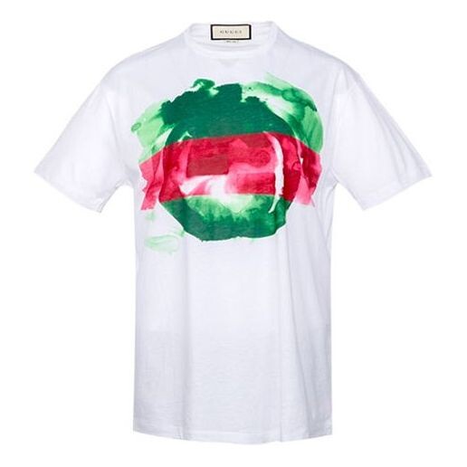 

Футболка GUCCI Print With Round Neck And Short Sleeves Unisex White, белый