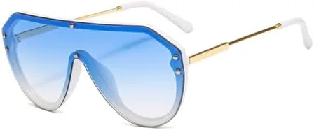 

Модные солнцезащитные очки большого размера 2026 года для женщин, винтажные квадратные солнцезащитные очки для мужчин, зеркальные очки для вождения generic, Blue1388