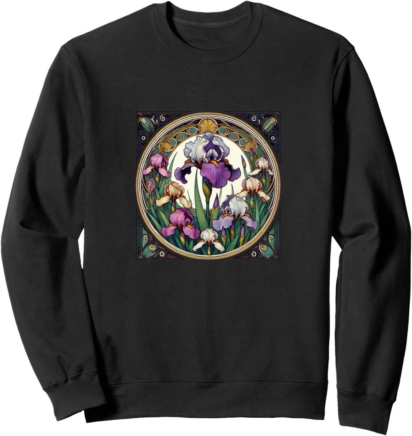 

Иллюстрация цветка ириса в стиле модерн. Толстовка с изображением ириса Vintage Iris Lovers Snugg, черный