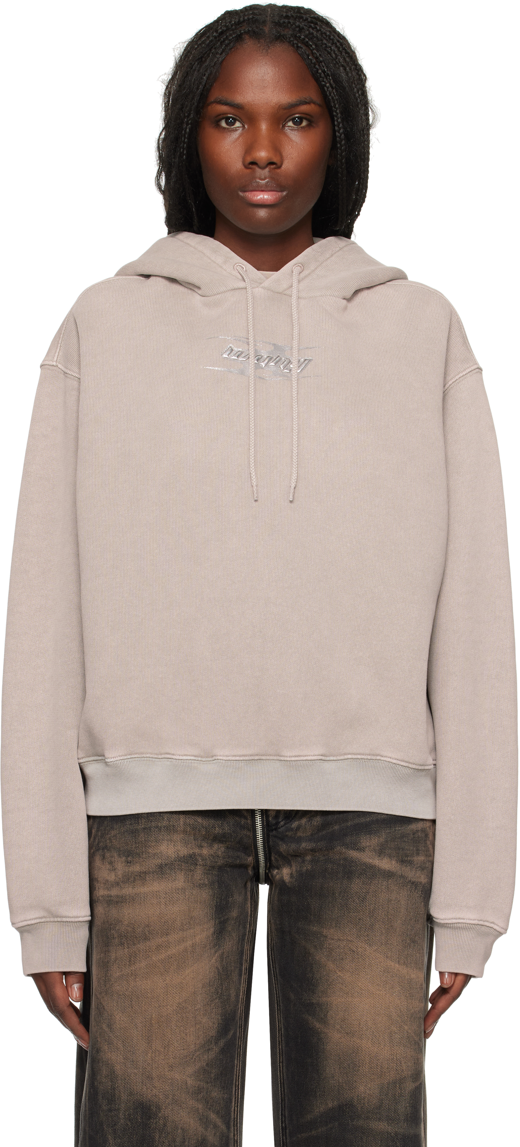 

Толстовка с капюшоном Taupe Blade с тисненым логотипом alexanderwang.t