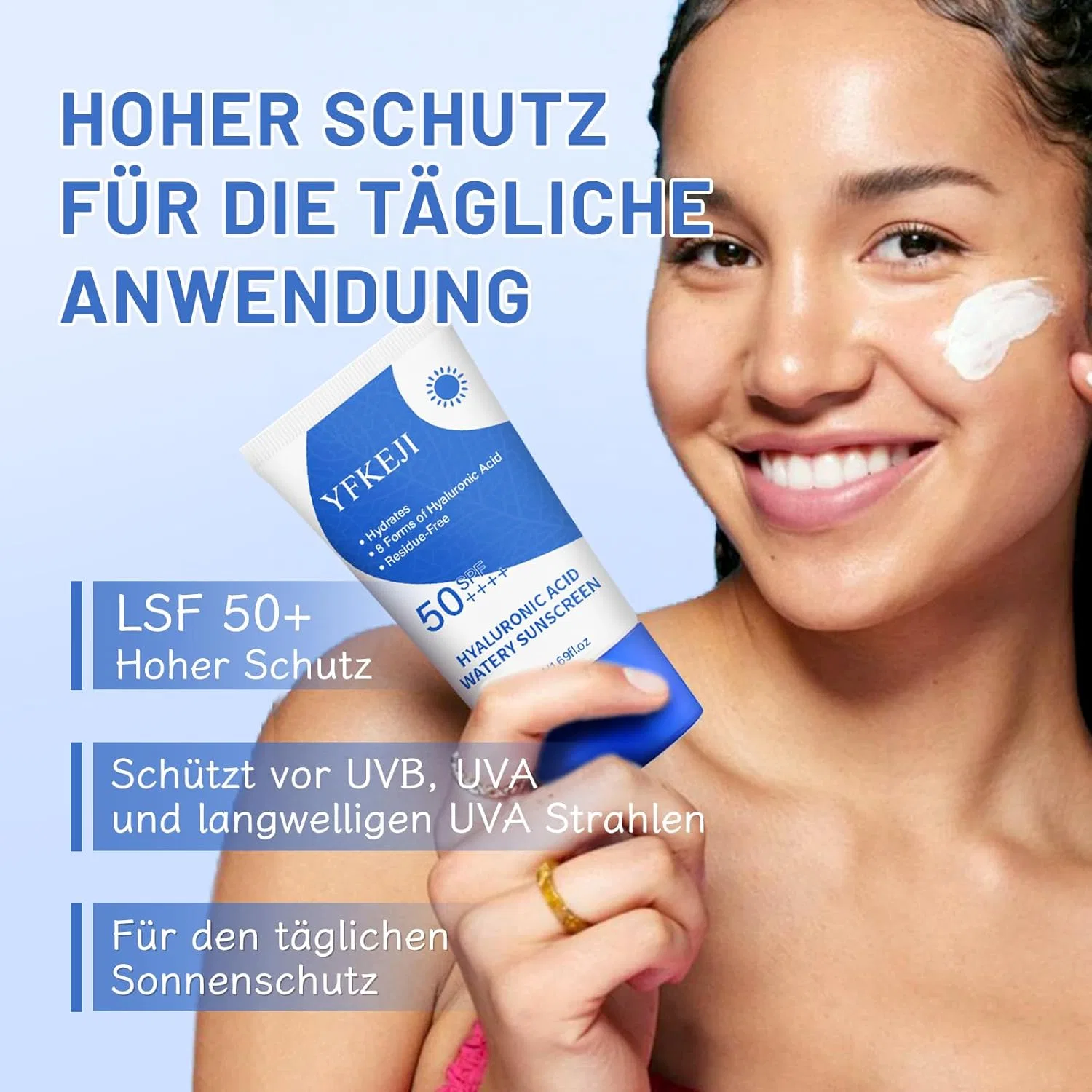 Солнцезащитный крем для лица SPF 50+ Yfkeji — фото 4