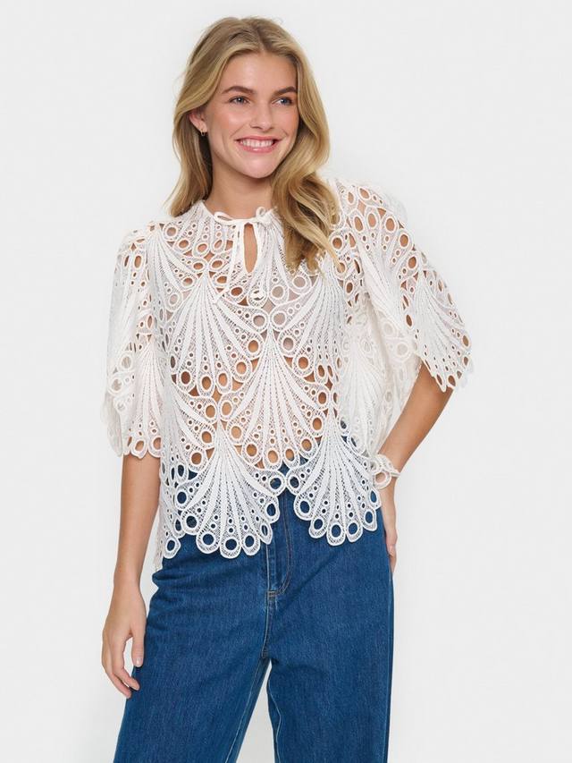 

Облегающий кружевной топ jilianna Saint Tropez, цвет Bright White