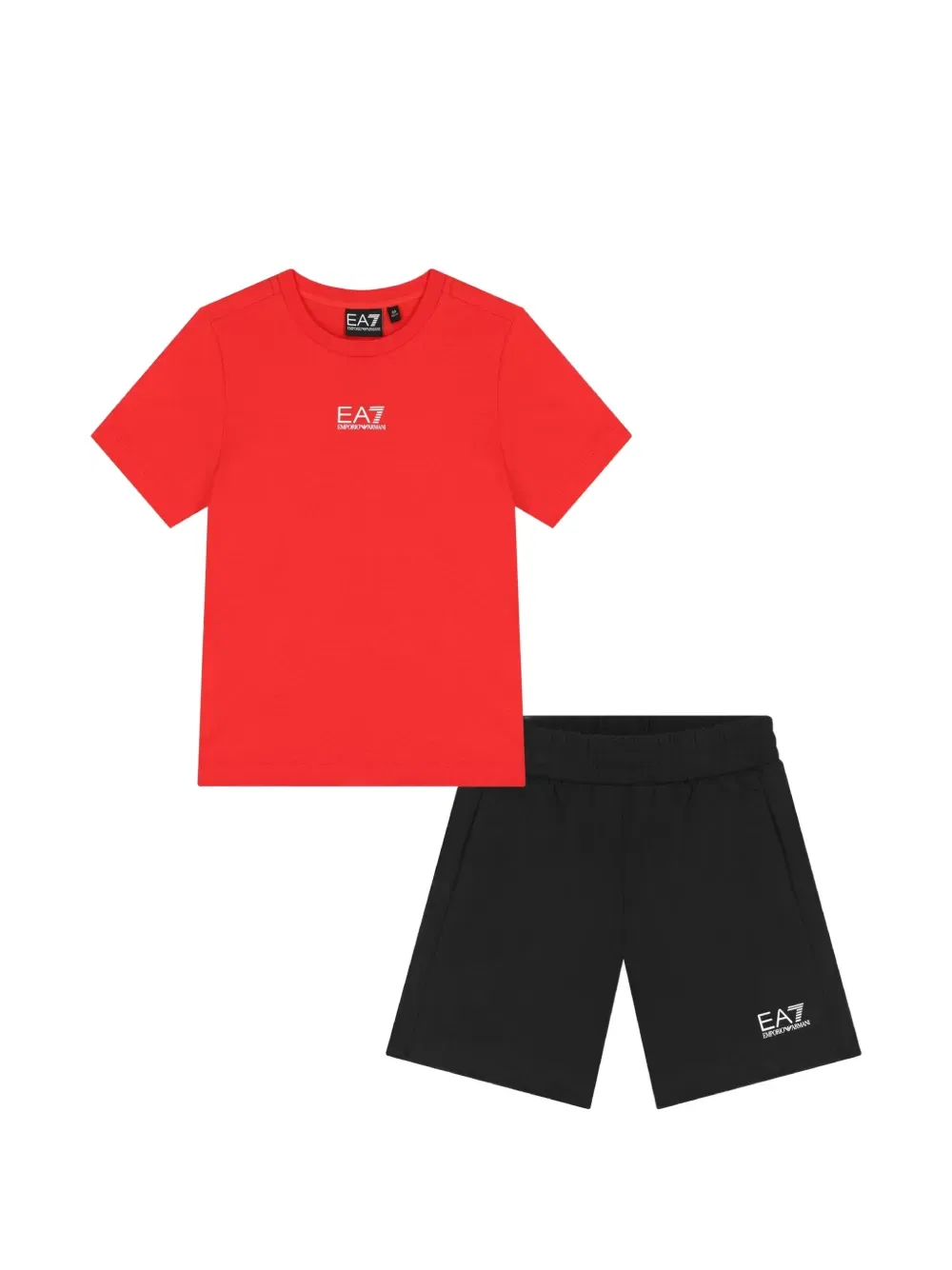 Комплект из шорт и футболки с логотипом Emporio Armani Kids, красный