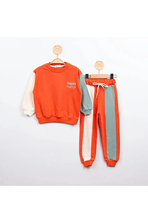 Детский комплект из свитшота и брюк с вышивкой Morpembej, Orange — фото 2
