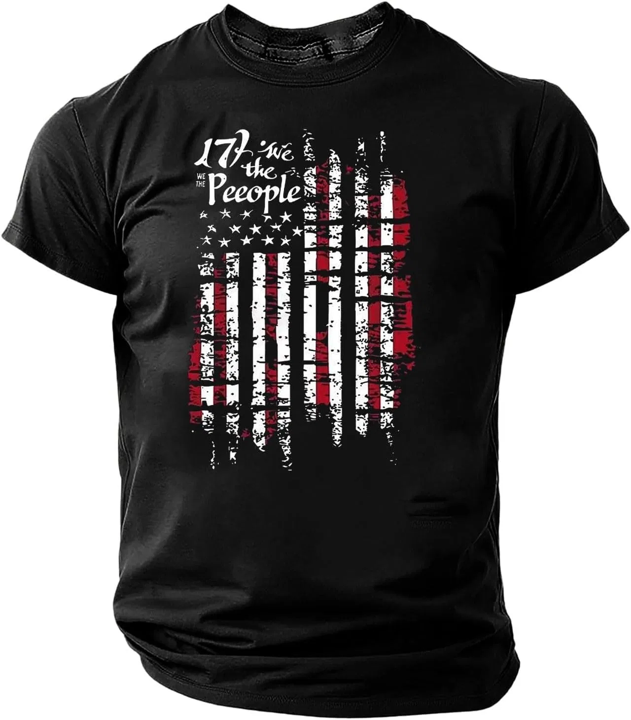 Мужская футболка с американским флагом Independence Day Graphic Tee, Black — фото 4