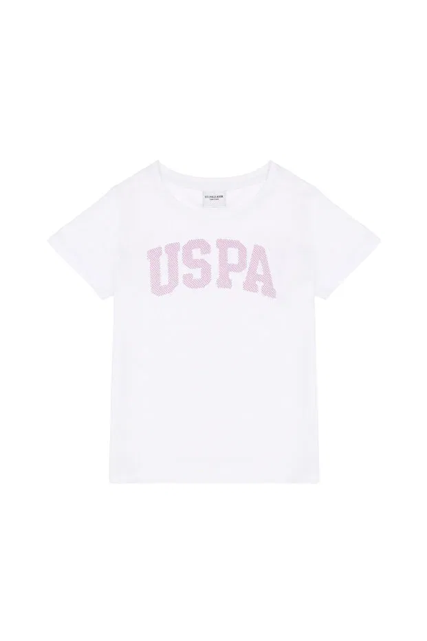 Детская футболка для девочек хлопковая U.S. Polo Assn., White — фото 2