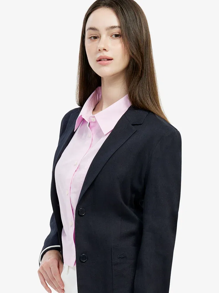 Жакет льняной LACOSTE Tailored Jacket, Navy — фото 2