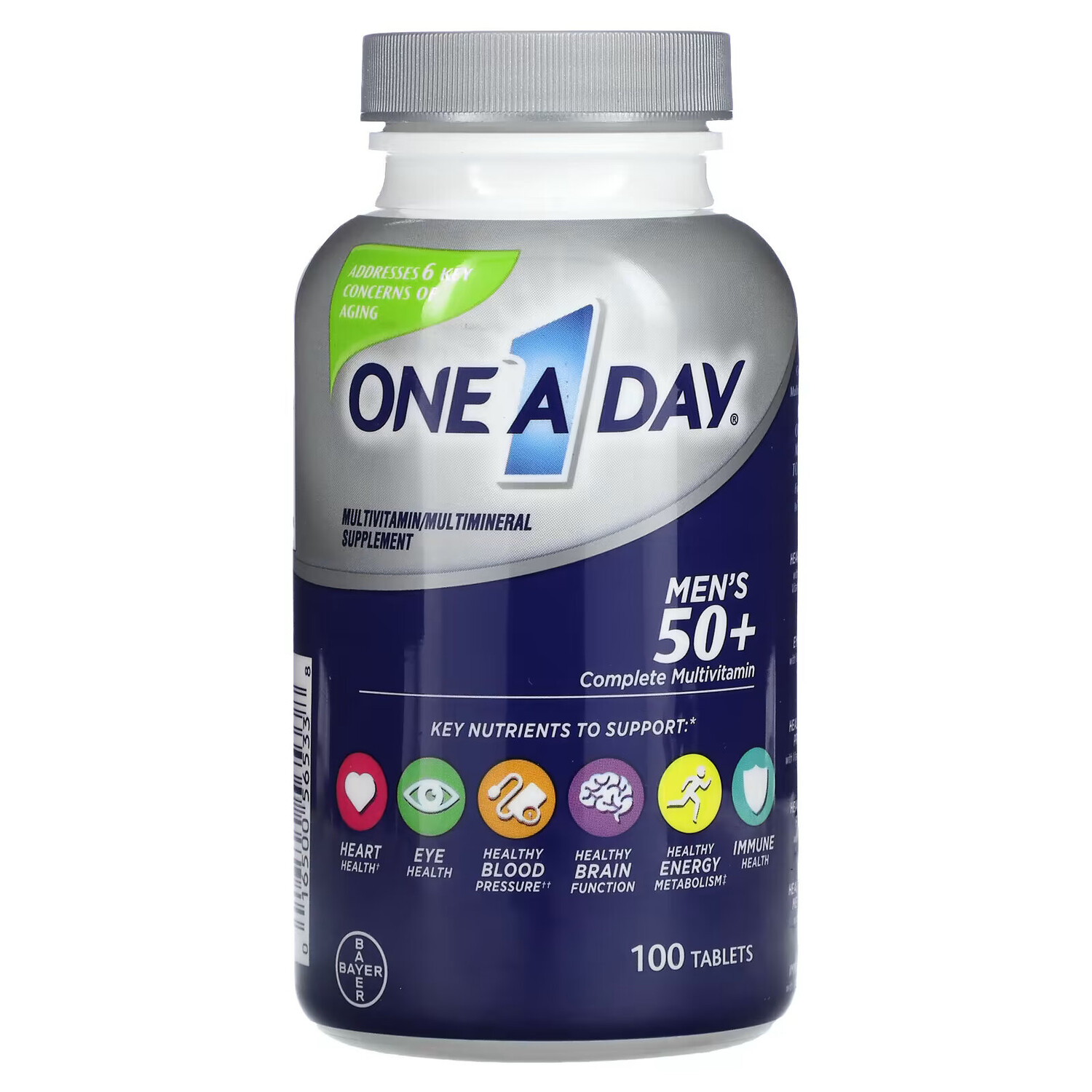 

One-A-Day, Men's 50+, Healthy Advantage, мультивитаминная/мультиминеральная добавка, 100 таблеток