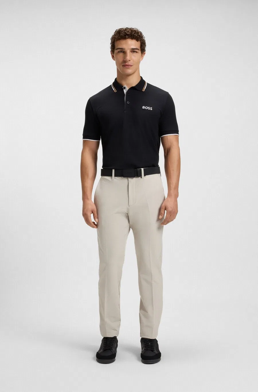 Брюки-чиносы BOSS Slim fit бежевого цвета — фото 4