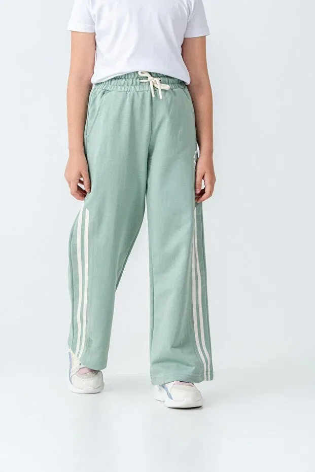 Детские спортивные штаны для девочек с принтом Mışıl Kids, Mint Green — фото 3