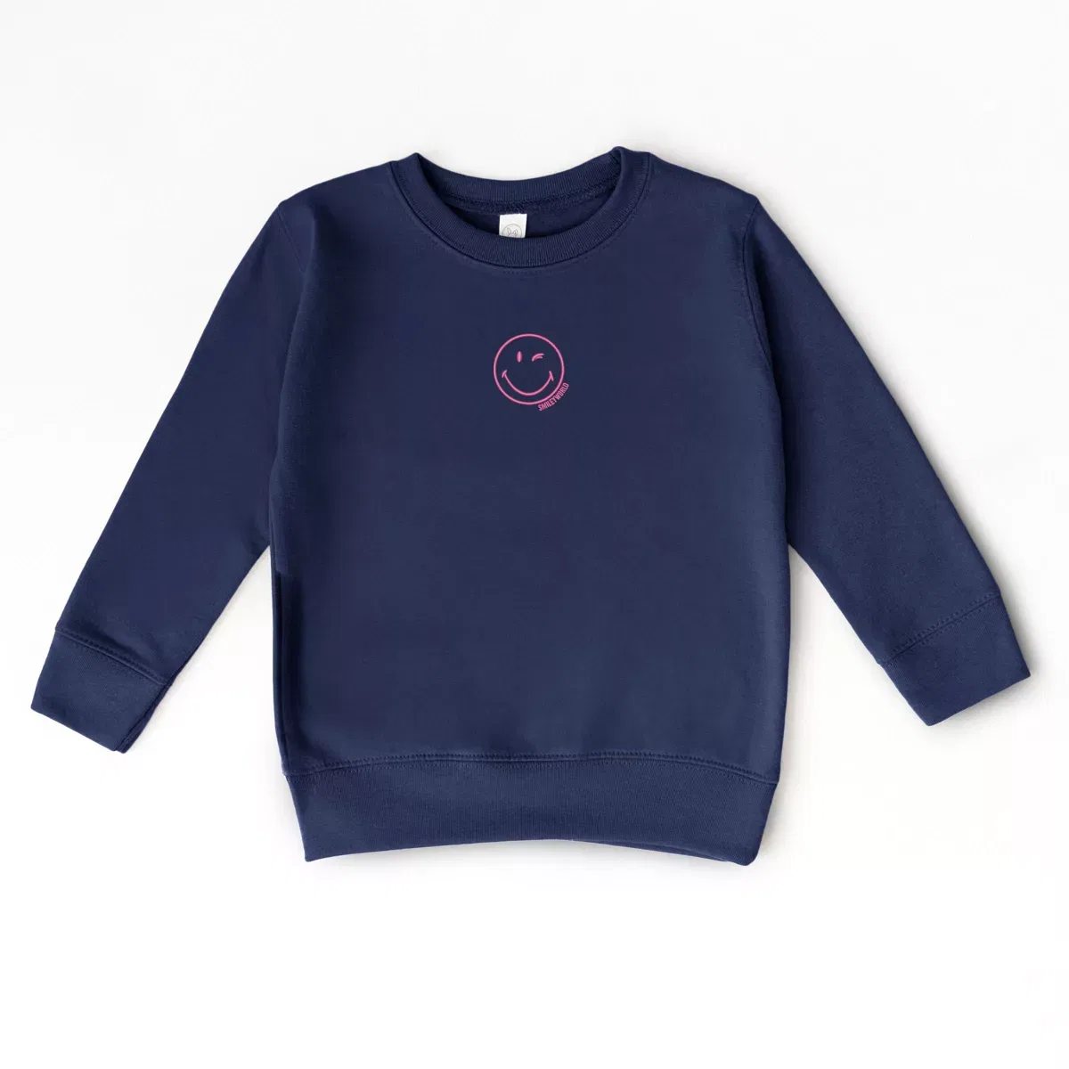 Детский свитшот с вышивкой SmileyWorld Embroidered Smiley Face Outline The Juniper Shop, Navy