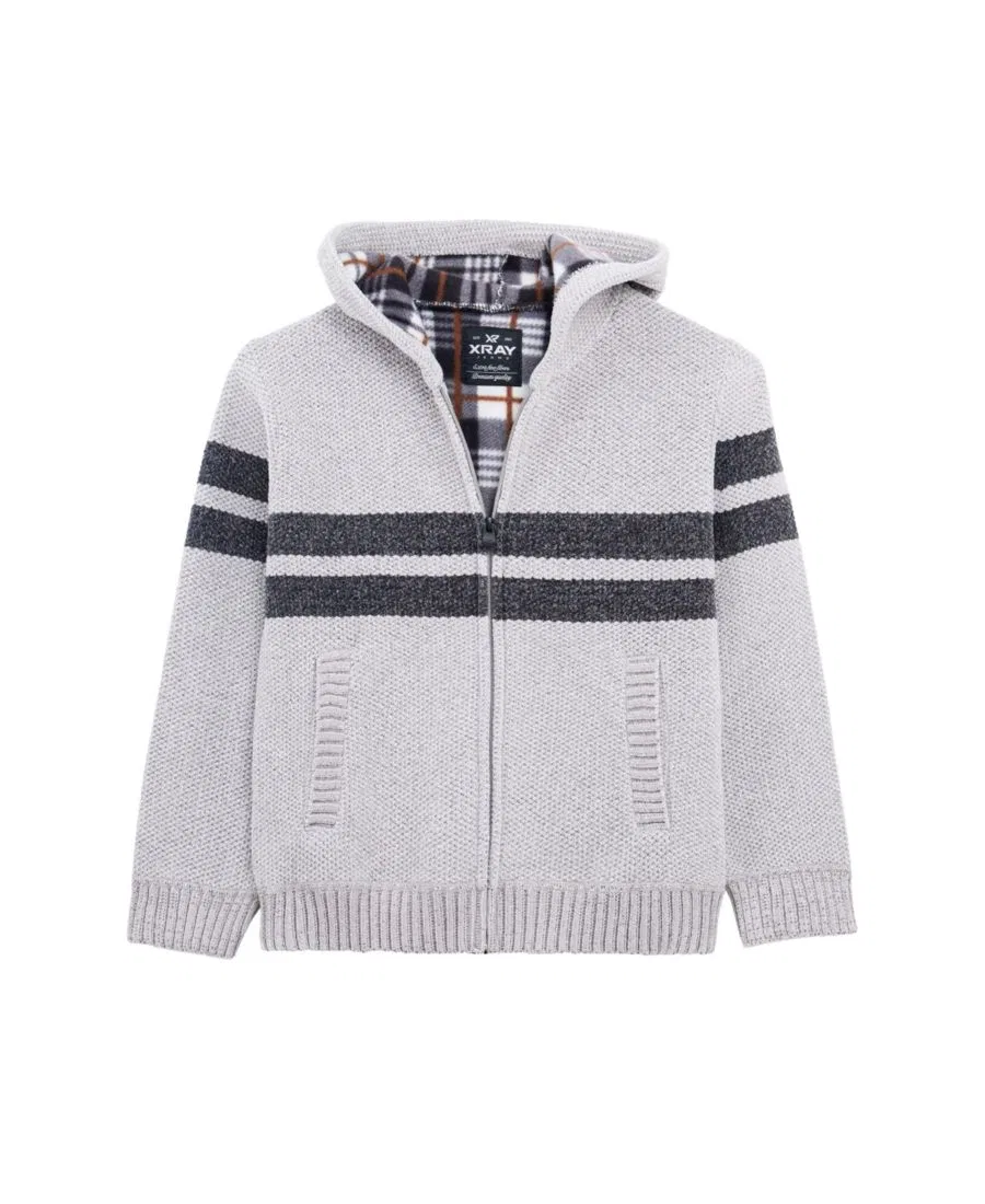 Худи на молнии с начесом, с капюшоном XRAY, Heather Grey Charcoal
