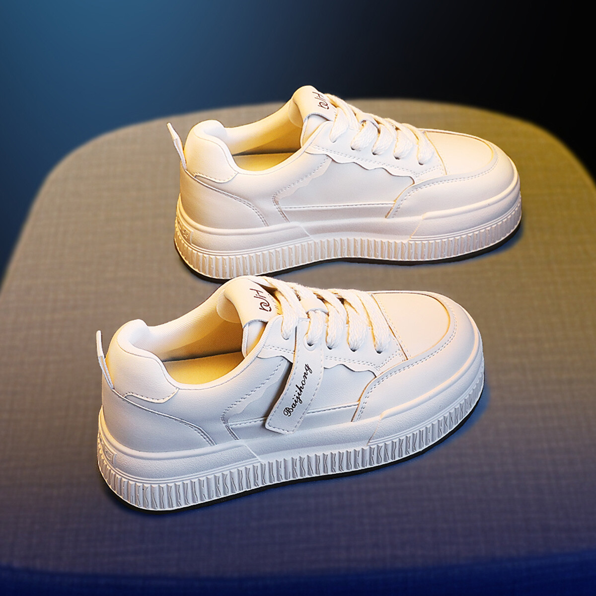 

Кроссовки BAIJIHONG Skateboarding Shoes Women's Low-top, бежевый/черный