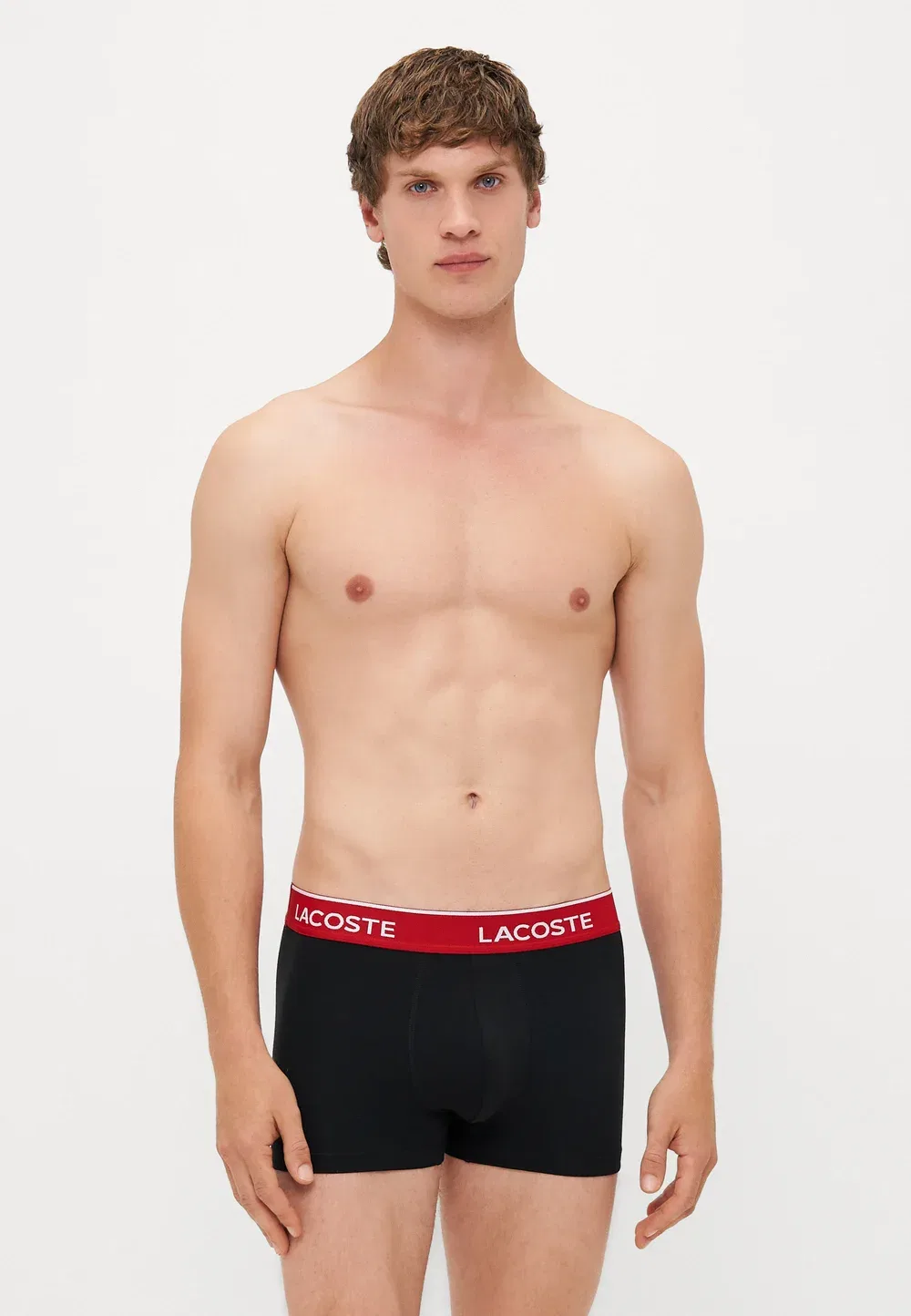 Комплект плавок Lacoste 3 шт., однотонные, черный/Фламинго/Божья коровка