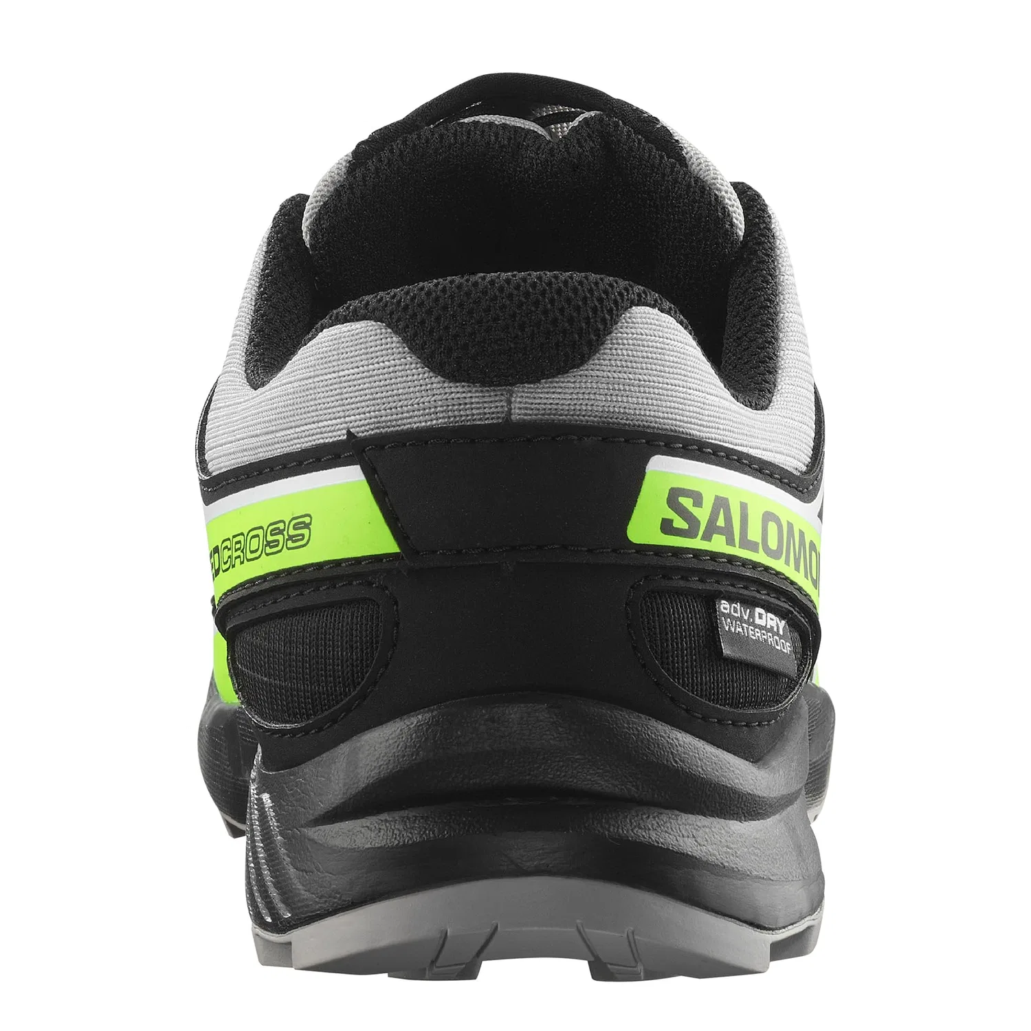 Детские кроссовки для мальчиков с максимальным сцеплением Salomon Speedcross Waterproof, Alloy Black Green Gecko — фото 4