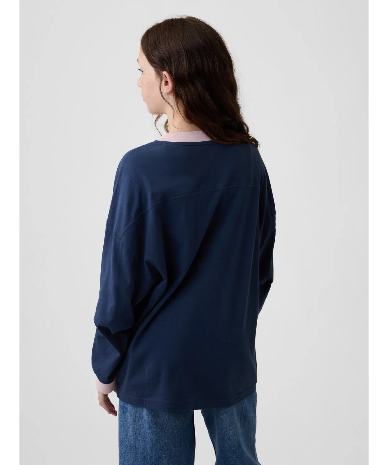Детская футболка оверсайз с длинным рукавомAthletic Jersey GAP, Off White — фото 2