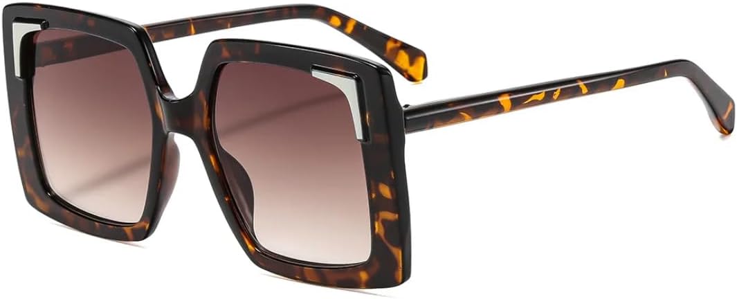 

Ретро-солнцезащитные очки с градиентной оправой для женщин, индивидуальный дизайн оправы, модные и универсальные мужские очки с защитой от УФ-излучения UV400 SZVVBKK, Leopard Tea