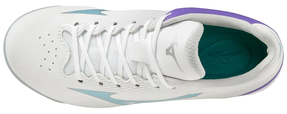 Детские кроссовки для девочек Mizuno Wave Finch Lightrevo Jr., White Teal Purple — фото 3