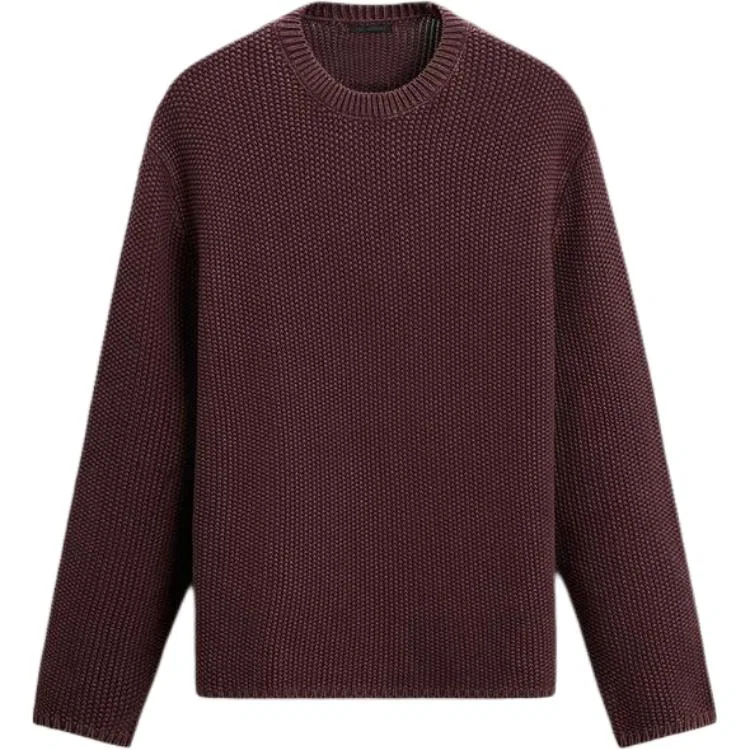 Мужской свитер с круглым вырезом Dark Red ZARA