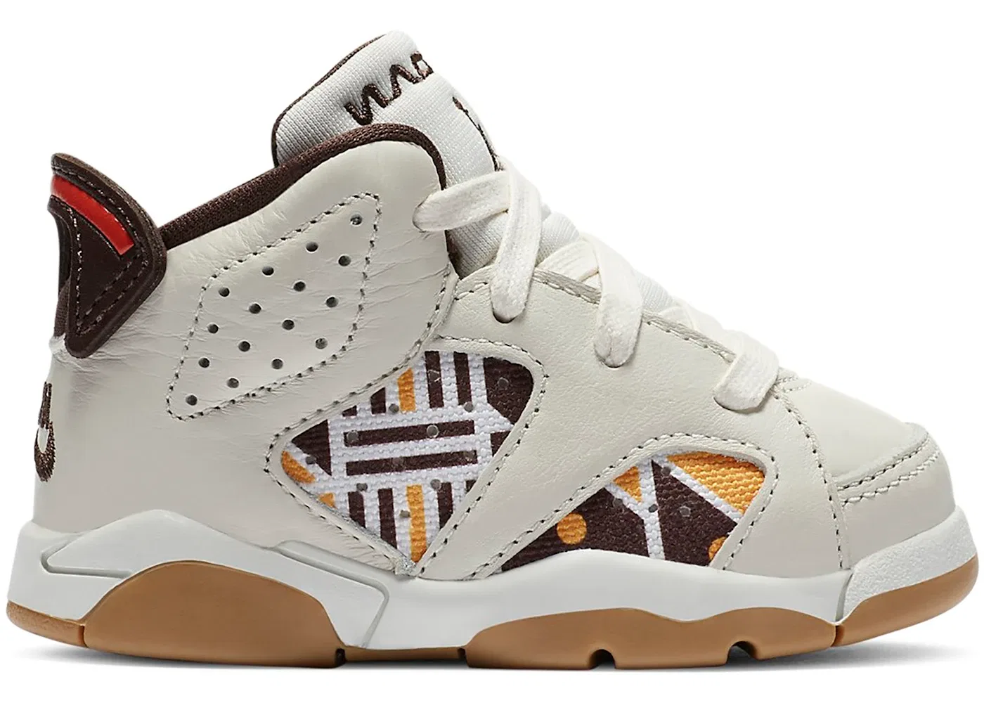 Детские кроссовки Lifestyle Jordan 6 Retro Quai 54 (2020) (TD) Jordan, Sail/Team Orange-Gum Light Brown-Baroque Brown