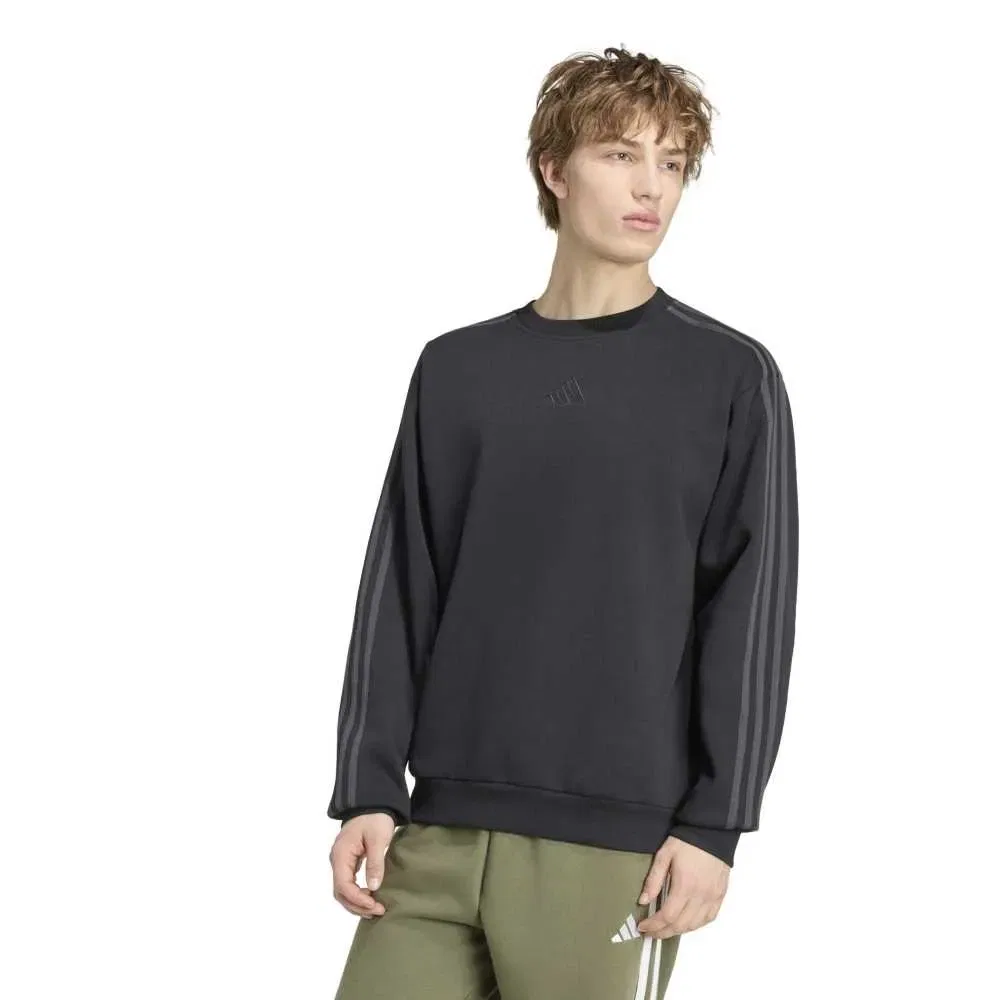 Мужской свитшот из флиса с тремя полосками Adidas Essentials 3 Stripes, Black