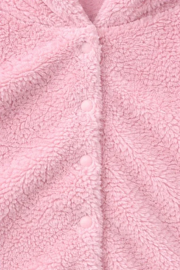 Детский комбинезон из плюша Unisex Premium wellsoft plush Dimple Baby, Pink — фото 3