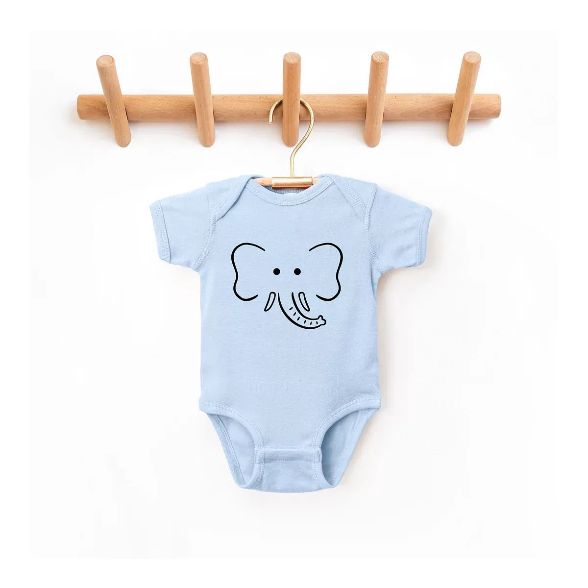 Детский боди с коротким рукавом Elephant The Juniper Shop, Light Blue