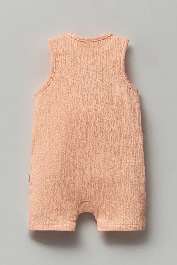 Детский комбинезон для девочек хлопковый Draped fabric shorts jumpsuit for baby girl Generic Brands, Pink — фото 2
