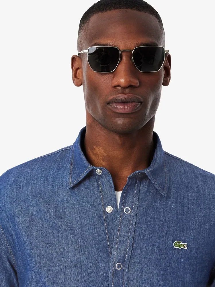 Джинсовая рубашка LACOSTE, Navy — фото 2