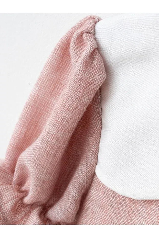 Детское платье для девочек с воланами Masalsi Bow Detail Baby Girl Dress Cherrys Bebek, Powder — фото 3