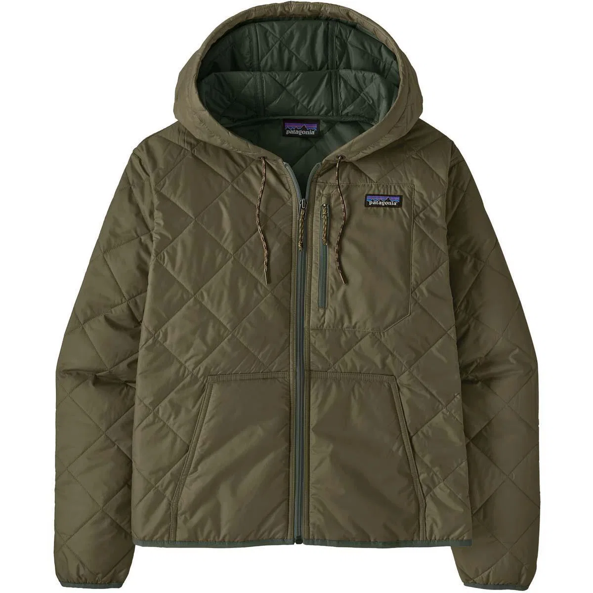 Женский стеганый бомбер с капюшоном Diamond Quilted Patagonia, Basin Green — фото 3