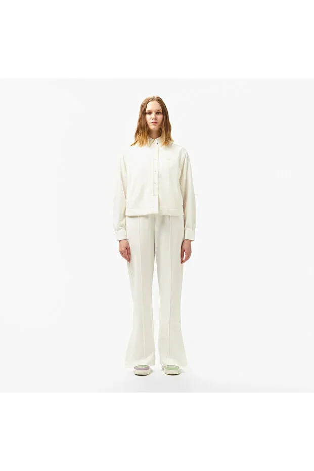 Рубашка Lacoste White, с длинным рукавом, однотонная, повседневная — фото 4