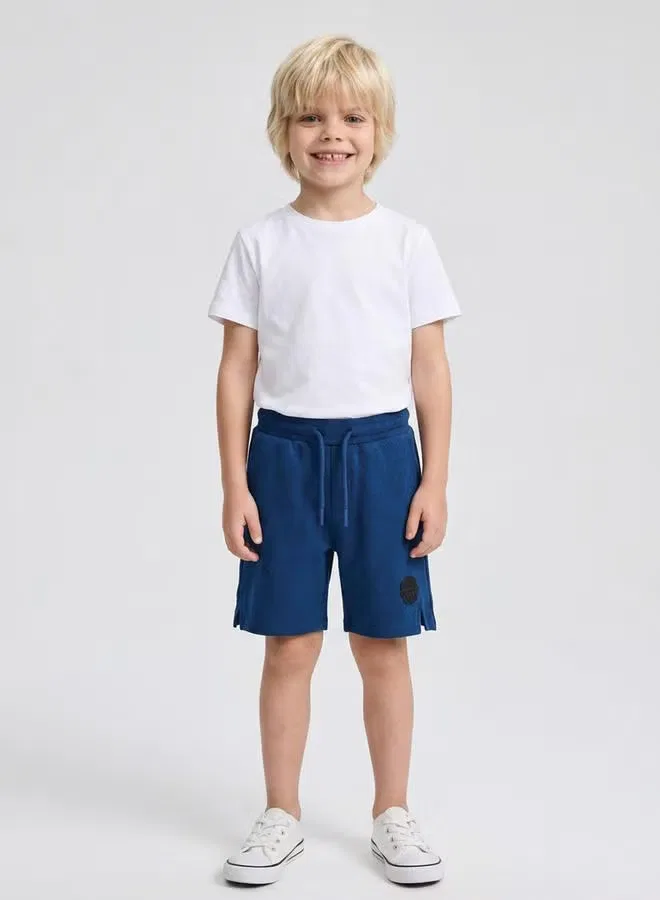 Шорты с принтом и карманами Boys Graphic Print Pocket Detail Take Two, синий