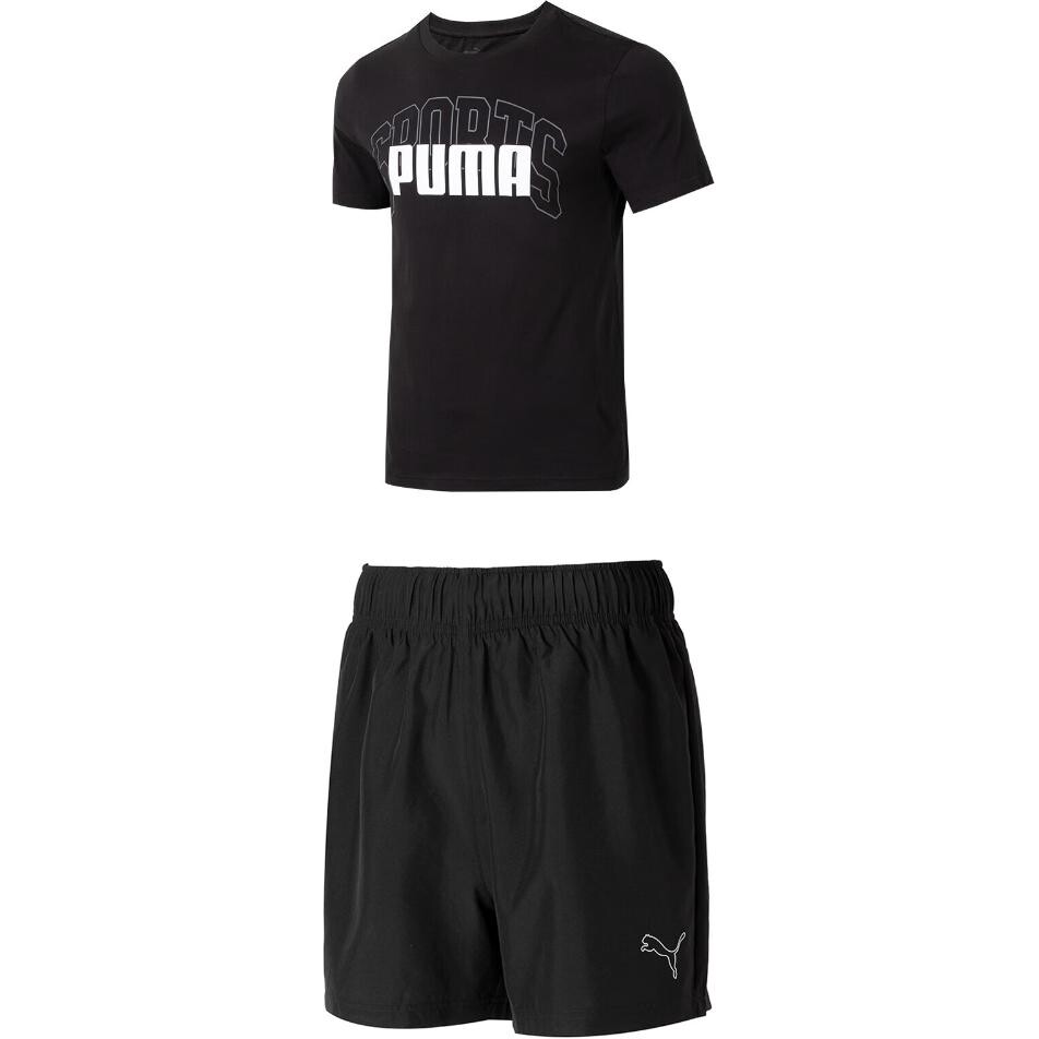 

Повседневный спортивный мужской спортивный костюм черный Puma, черный