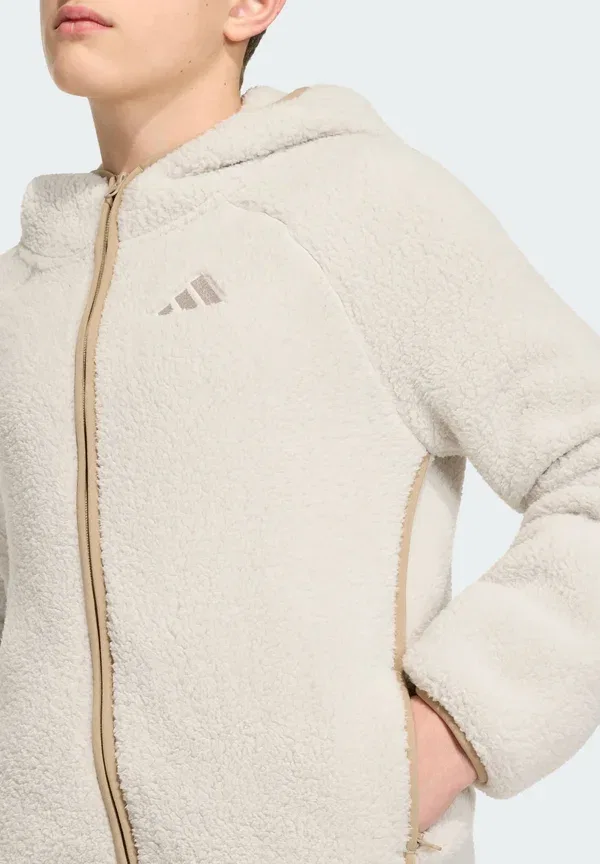 Унисекс - флисовая куртка Adidas Sportswear, бежевый — фото 4