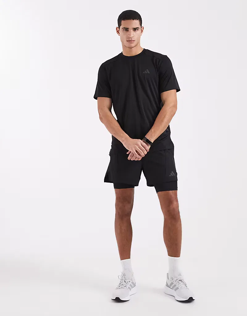 Футболка Adidas Performance Tech Essentials для тренировок с тремя полосками, черный — фото 3
