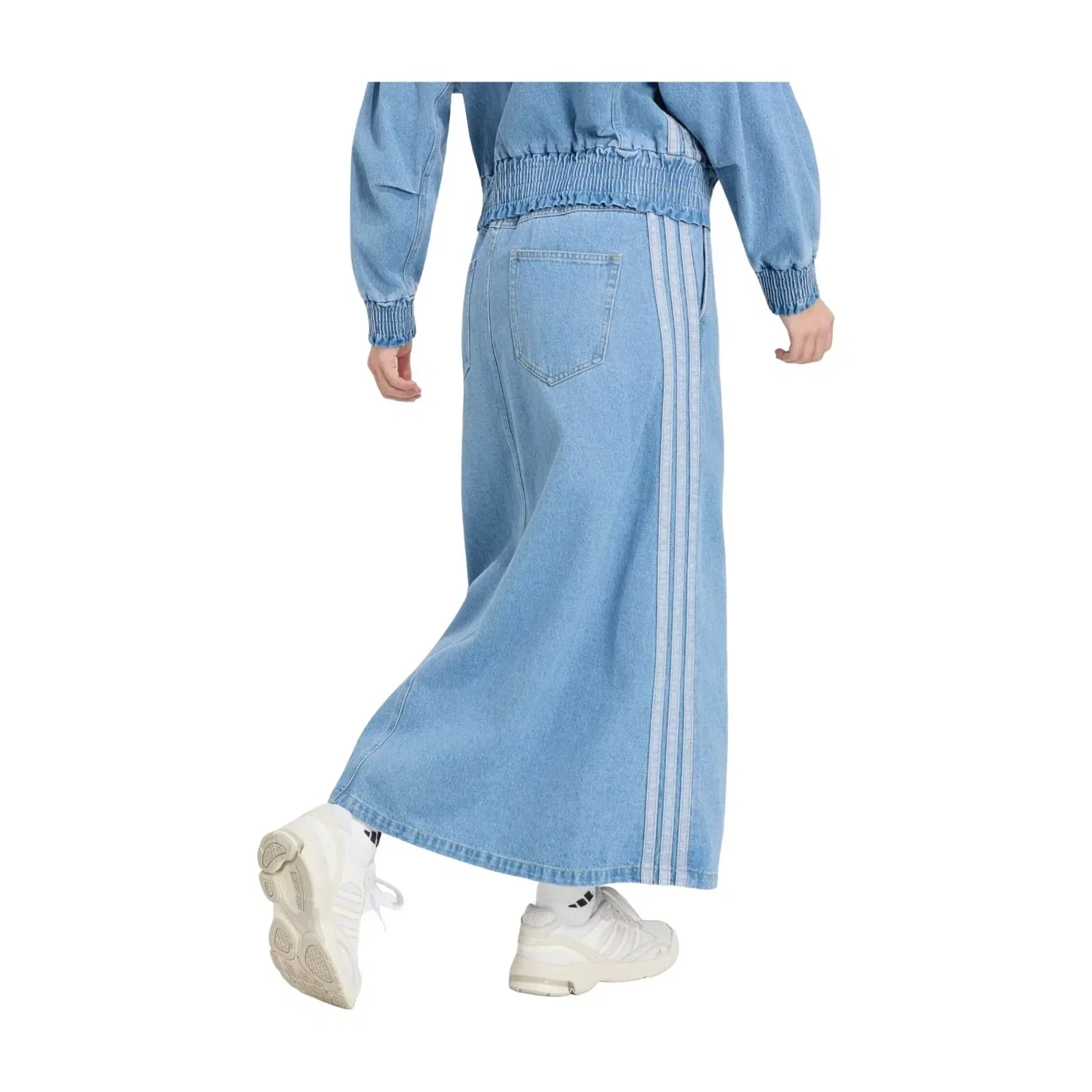 Женская юбка Stadium Washed Denim Loose Fit Skirt Asia Sizing 'Crystal Sky' adidas, Crystal Sky — фото 3