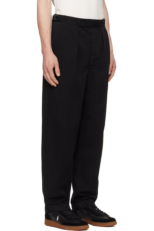 Черные свободные офицерские брюки из саржи Polo Ralph Lauren — фото 2