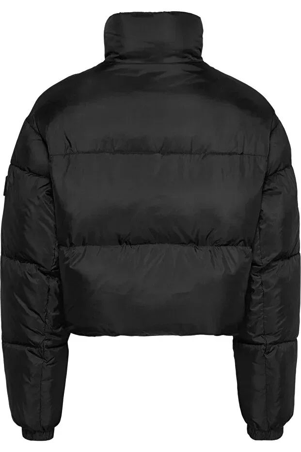 Женское пальто укороченное Tommy jeans women crop tonal inflatable coat Tommy Hilfiger, Black — фото 2